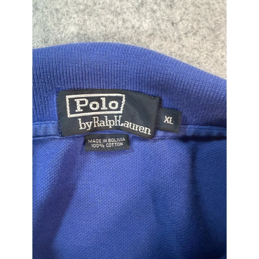 Polo Ralph Lauren Mens XL Blue Pique Short Sleeve Pony Logo Polo Preppy Shirt